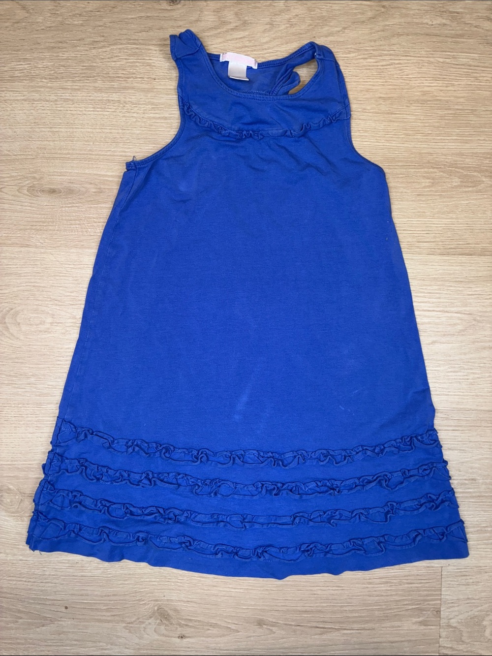 Janie and Jack Sleeveless Ruffle Hem Tank Dress - Royal Blue